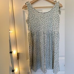 Green floral babydoll dress